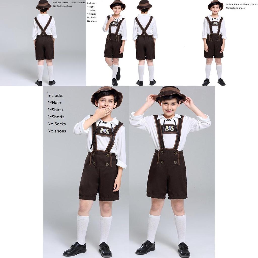 Authentisches Deutsches Oktoberfest-Kinderkostüm mit Hut für Halloween und Cosplay
