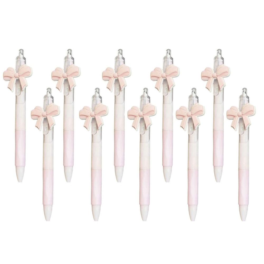 

10pcs Set Bow Knot Design Ballpoint Pen 0.5mm Sign Pen Cute Gel Pen Student Stationery