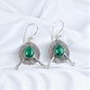 Rare Malachite Gemstone 925 Sterling Silver Jewelry Handmade Hook Earrings 1.86" EE-78-18