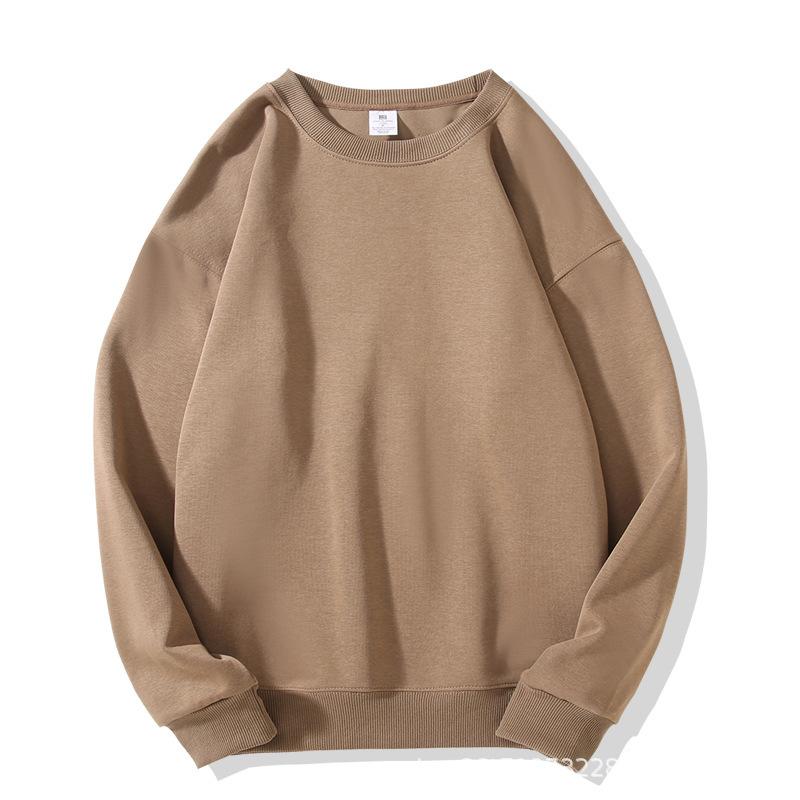 Europe and the United States new autumn and winter crew neck sweater women's top long sleeve white solid color loose girls spring and autumn models 