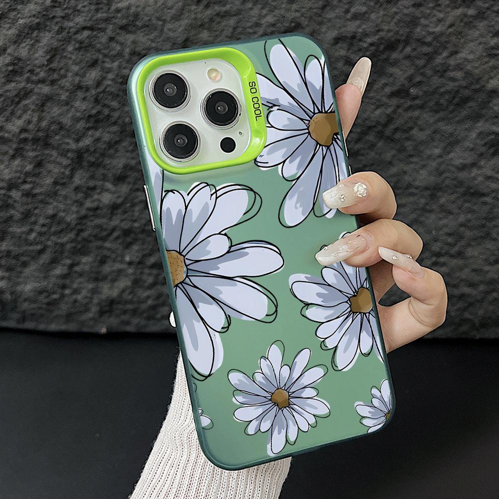 

Small Fresh Flowers Painting Phone Case for Samsung Galaxy A56 A55 A54 A53 A52 A26 A17 A16 A12 A07 A06 4G 5G Silver Hard Cover Galaxy A23 4G