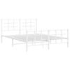 Vidaxl Metal Bed Frame with Headboard and Footboard, White, 150X200 Cm