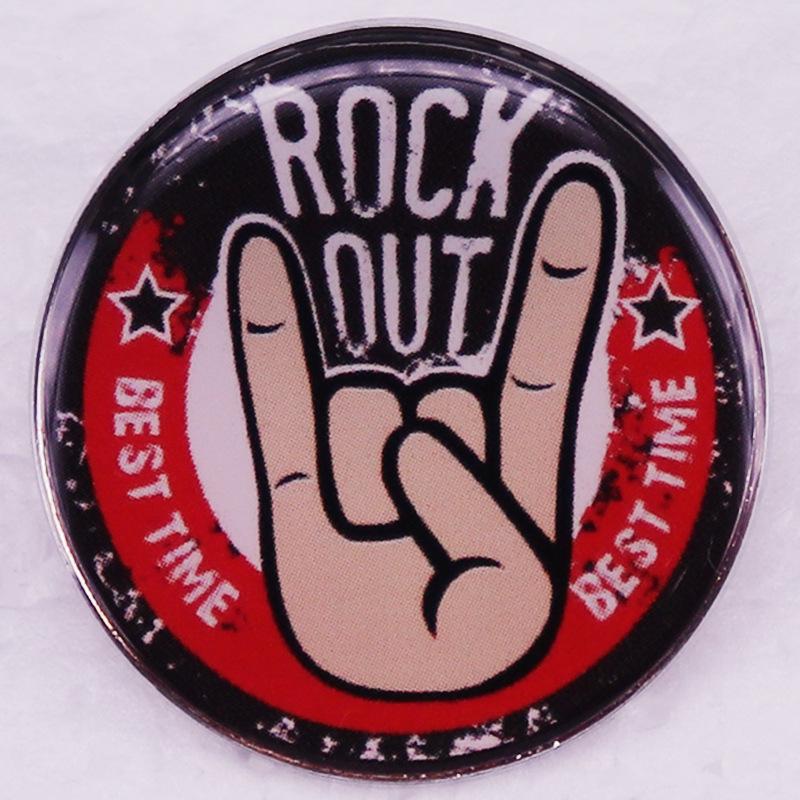 Retro Rock Music Lover Brooch Badge