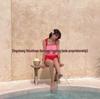 Korean Women's Conservative High-Waist Bikini Swimsuit with Skirt and Pants