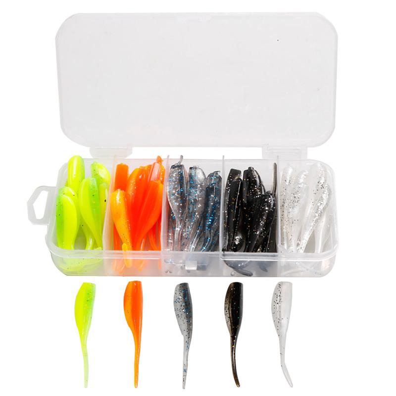 50 Stück Weichköder Set Verschleißfest Künstlich Reflektierende Pailletten Angelköder Für Karpfen Barsch Zander