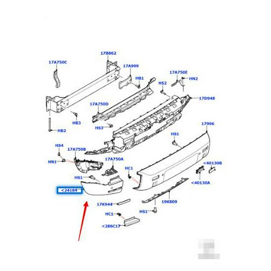 LR129740/LR129736: Rear Bumper Corner with Holes, Matte Finish for 2020 Land Rover New Defender