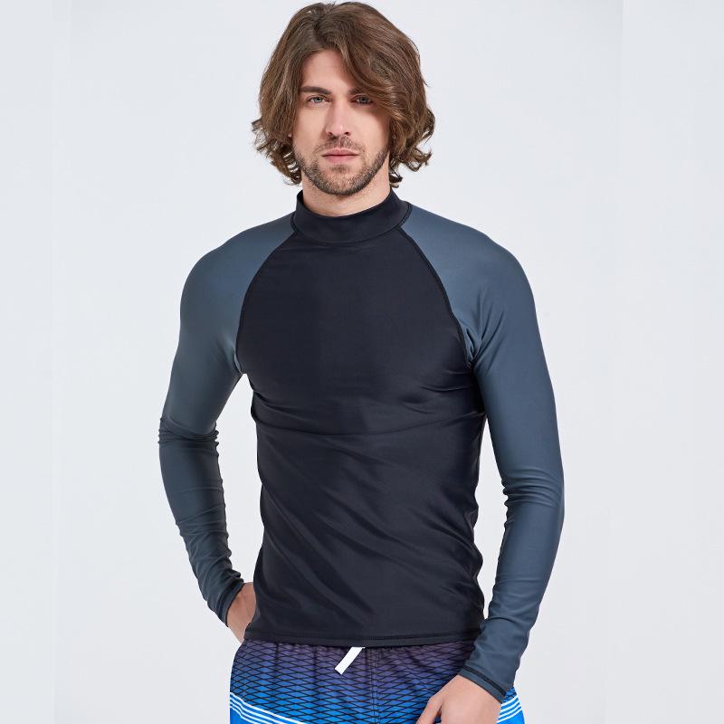 Shabate Men's Quick-Dry Diving Suit: Long Sleeve Sun Protection, Slim Fit, Jellyfish-Resistant Top for Snorkeling.