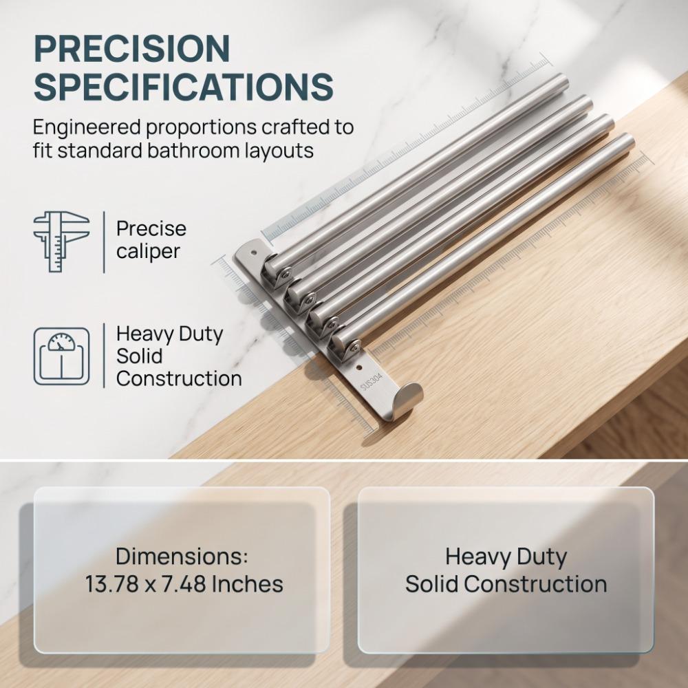 Stainless Steel Towel Bar Silver Towel Holder Organizer Bath Towel Hanger Home Bathroom Kitchen