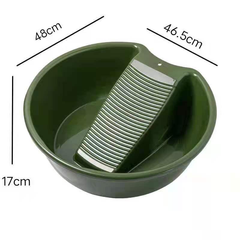 Thickened Plastic Washbasin with Washboard for Laundry and Baby Clothes