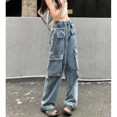 Plus Size Women's Retro Wide-Leg Workwear Jeans