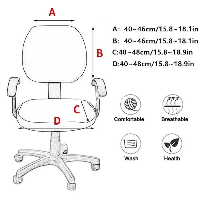 Spandex Stretchable Desk Office Chair Covers Washable Cushion Pets Protectors Universal Computer Chair Slipcover