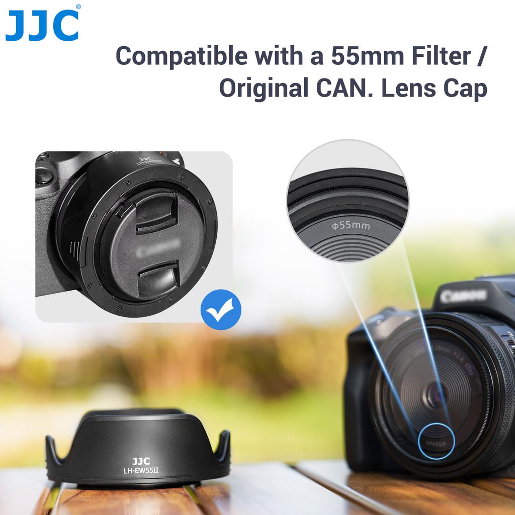 JJC Lens Hood Protector For Canon RF 28mm f/2.8 STM Lens Camera Lens Accessories Replace Canon EW-55