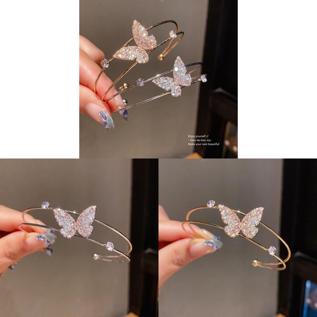 Butterfly Zircon Pendant Bracelet With Cubic Copper Design For Elegant Fashion Accessory