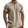 Men's Breathable Solid Color Pleated T-shirt Men's Casual Contrast Color Short Sleeve T-shirt