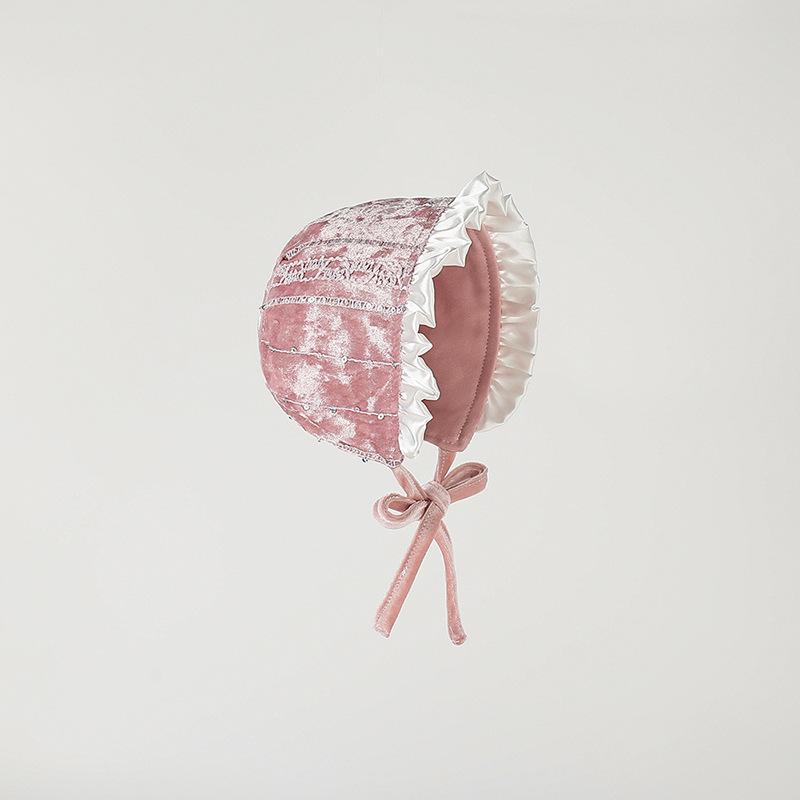 Elegant Silk Velvet Baby Girl Princess Dress & Hat - First Birthday Special