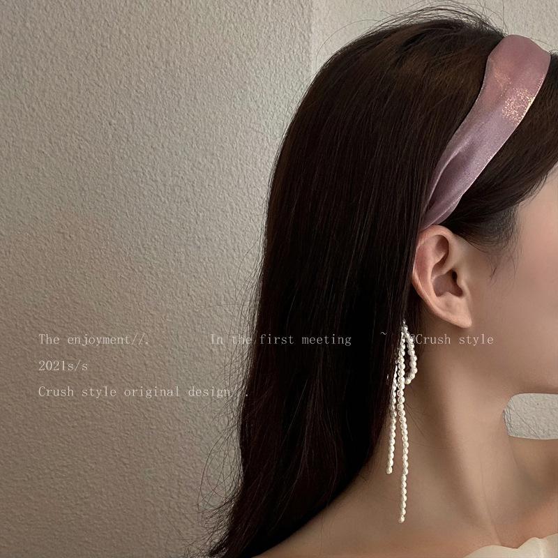 Vlasové doplňky pro ženy čelenka designová perlová dívčí letní tiára obruče móda lot nový hedvábný vintage fascinátor