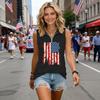 Women's Fashion Letter Print Zip-Up Sleeveless Tank Top