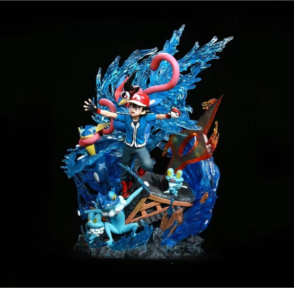 

Adorable Gk Pet Spirit Glowing Ash Ketchum Froakie Family Pvc Figure Model Toy Three Heroes Frog