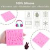 ZiXiang Music Theme Fondant Mold Musical Notes Piano Silicone Molds Musical Keyboard Microphone Molds Music Notes Lace Mat For Sugar Cake Decorating