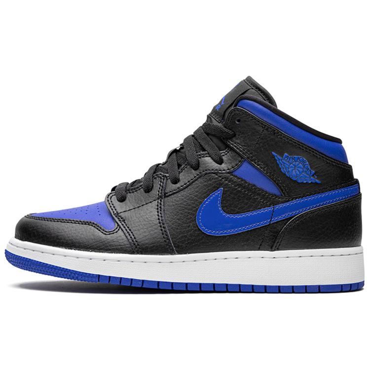 Jordan 1 Mid GS Black Hyper Royal 554725-068