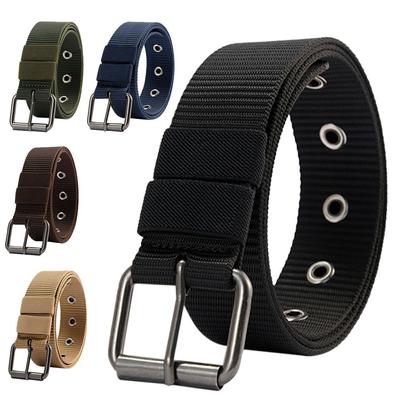 Cowboy Pants Weave Waist Band Pin Buckle Waistband Nylon Canvas Braided Belt Ladies Dress Strap