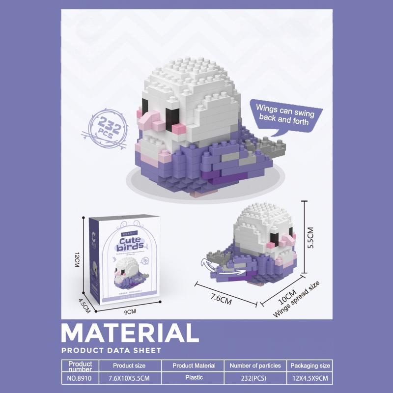 

Сделай сам Попугай 3D Мини Алмазные Строительные Блоки - Мир Животных Попугай Полный Комбинационный Набор Серии - Креативная Игрушка Строительные Блоки фиолетовый