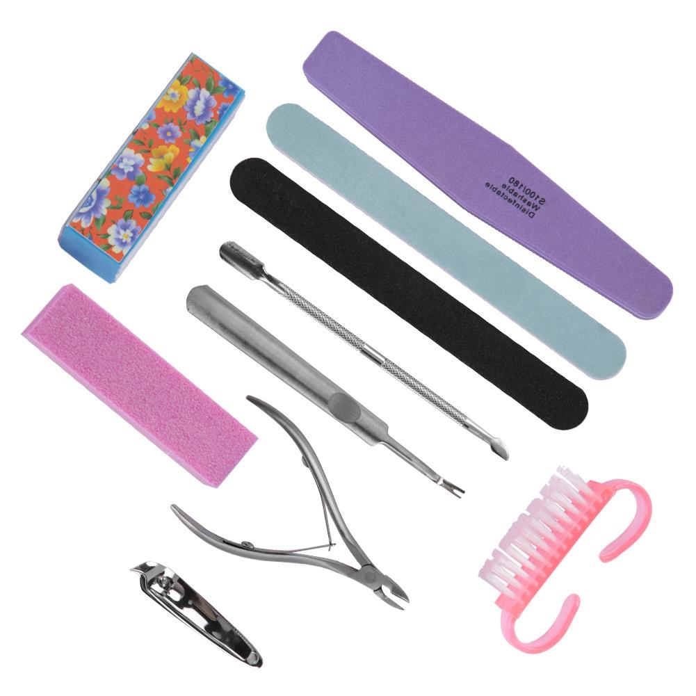 10-teiliges professionelles Nail-Art-Maniküre-Pediküre-Werkzeug-Set, Nagelschleifschwammfeilen, Pufferpolitur