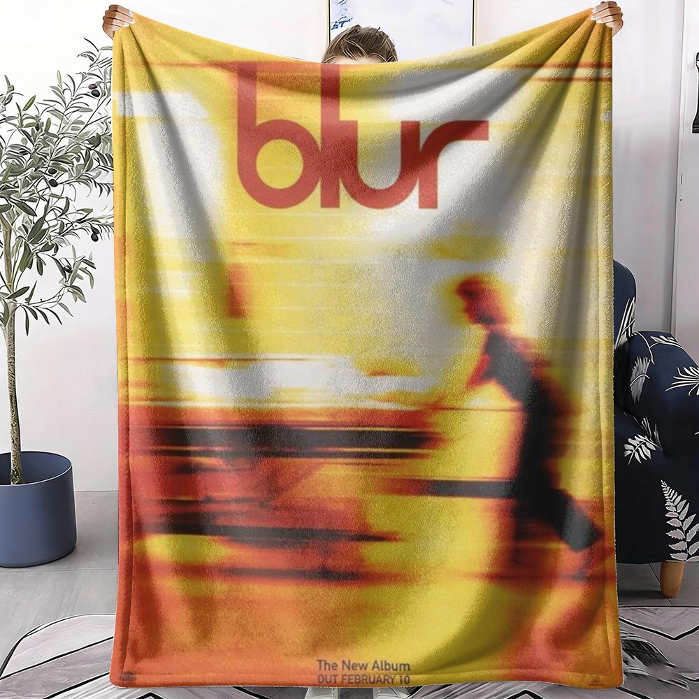 B-Blur Band Rock Roll Band Throw Soft Flannel Throw Summer AC Blanket Lightweight Cool Nap Blanket for Sofa Bed Couch Travel 75X95CM