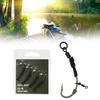 Carp Fishing Rig Wide Gape Hook with Leader and Anti Tangle Sleeve Fishing Ronnie Rig Hook Carp Fishing Leader Hook
