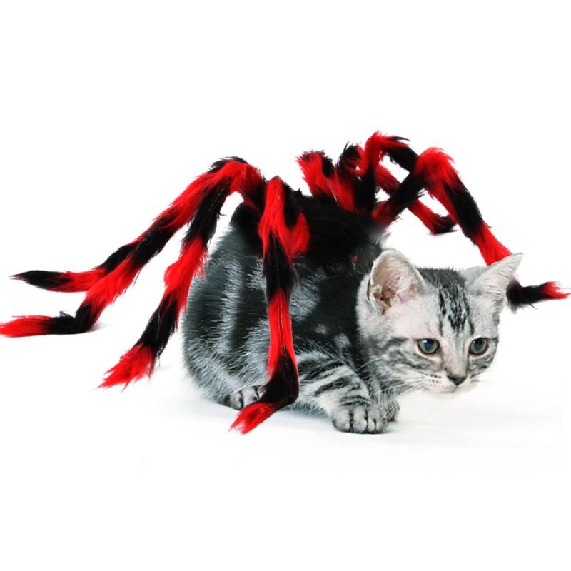 Pet Halloween Christmas Costume Harness Vest Cats Dogs Small Breeds Spider Themed Outfit Black Red