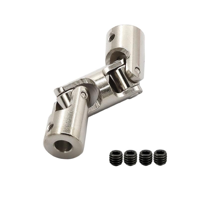 Boat Car Shaft Coupler 4/5/6/8/10mm Three-section Universal Joint Coupling Motor Connector with M3/M4 Screw Metal Cardan Joint