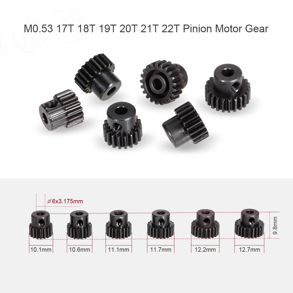 ZD Racing M0.53 17T 18T 19T 20T 21T 22T Metal Pinion Motor Gear for 1 10 RC Buggy Car Monster Truck