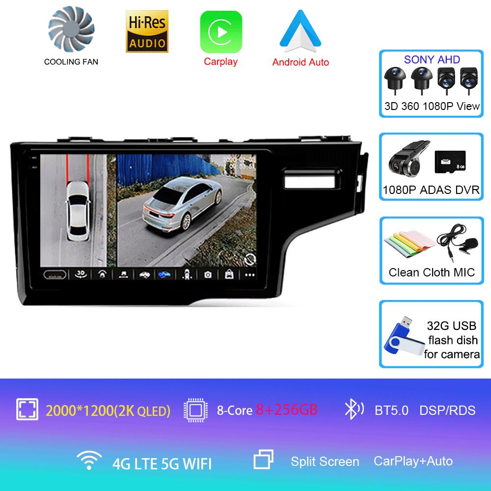 Car Radio Android 14 Carplay For Honda Jazz 3 2015-2020 Fit 3 GP GK 2013-2020 RHD Multimedia Video Player Stereo GPS Head Unit