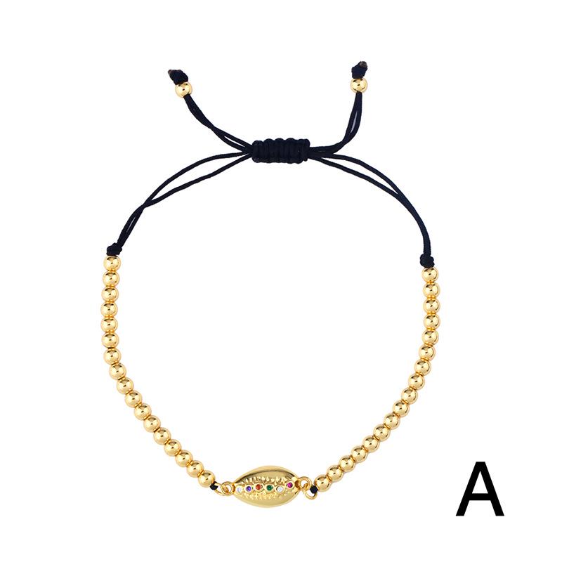 4Pcs Shell Bracelet 24K Gold Bracelet Fashion Zircon Female Bracelet