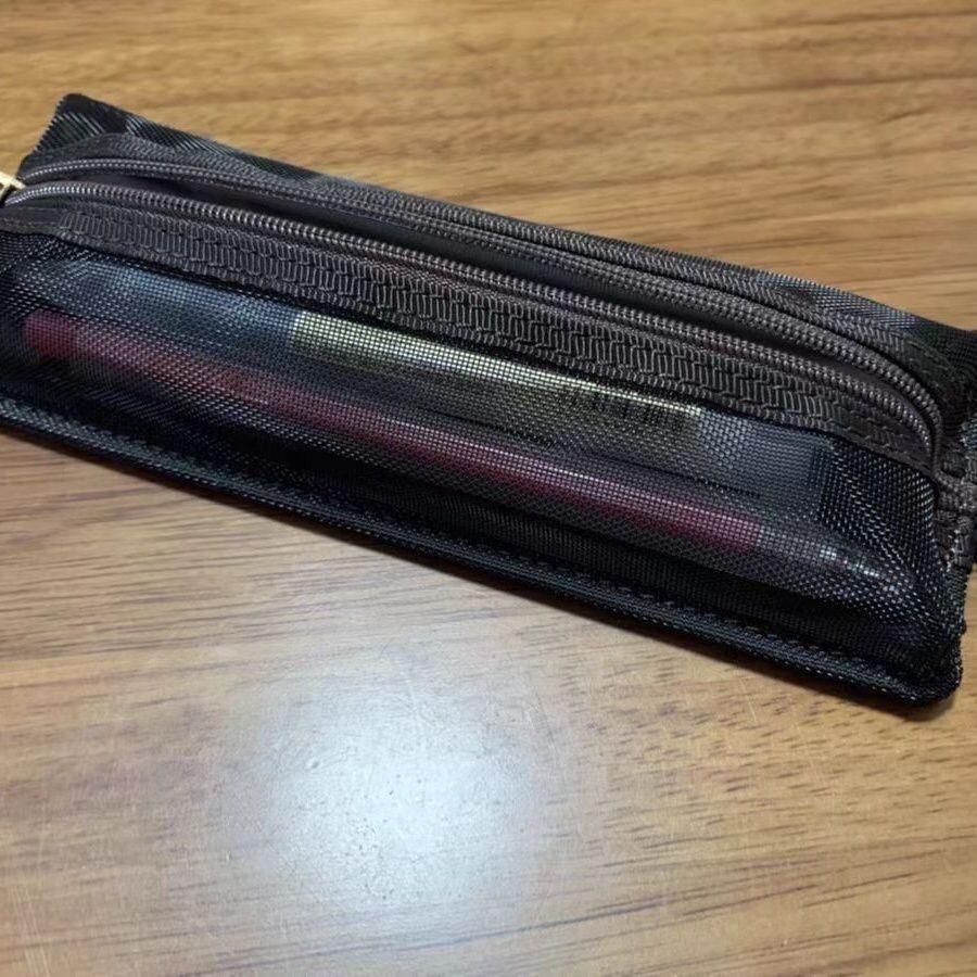 Astuccio trasparente a rete piatto da appendere astuccio di alta qualità estetica per studenti uomini e donne borsa porta cancelleria stile americano