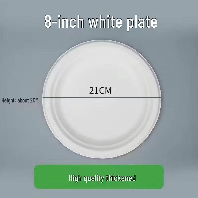 Kashicong 8-inch Thick White Disposable Plates