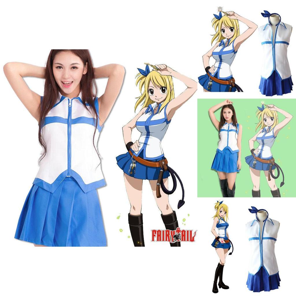 Breathable Fairy Tail Lucy Heartfilia Cosplay Costume With Perfect Stitches For Women