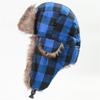 Trapper Russian Plaid Pilot Caps Fur Ear Muff Hats Men Hats Korean Beanies Hats Earflap Caps