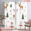 2pcs,2D Plane Printing Pattern Curtains Cute Reindeer Snowman Christmas (2) Versatile Fabric (without Rod) Gifts Perfect for