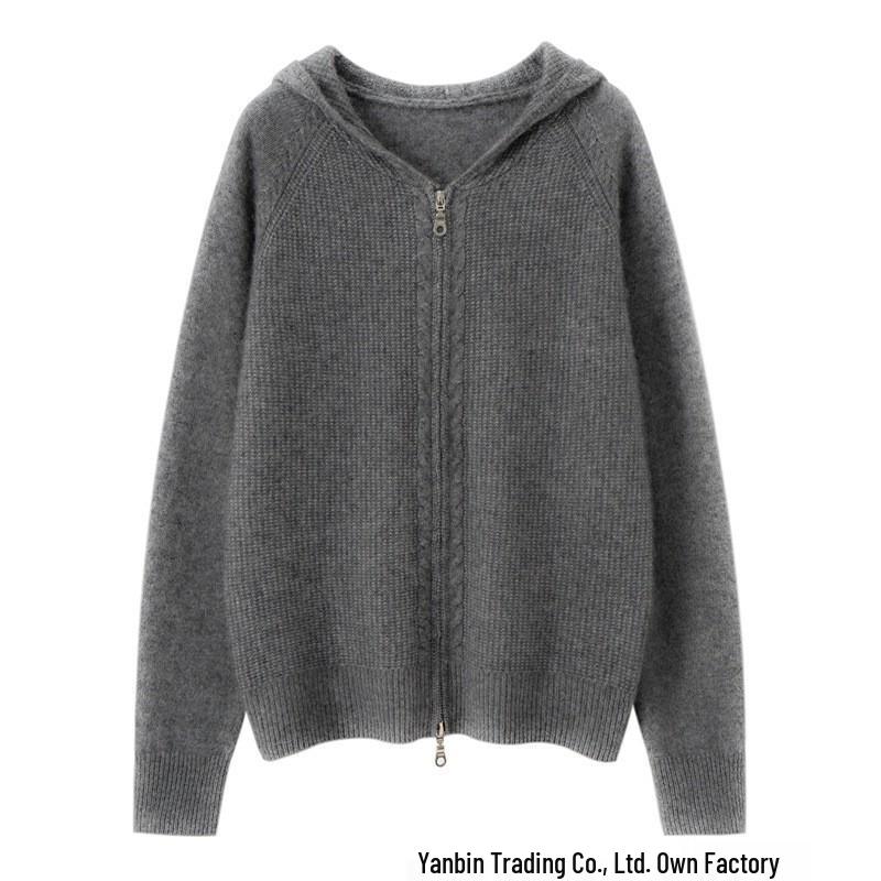 Cardigan Pull Manteau à Capuche en Cachemire pour Femme