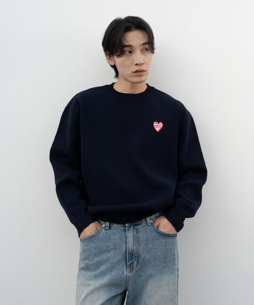 Deomati Mati Heart Wappen Round Knit - Navy