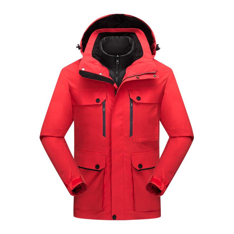Unisex 3-in-1 Waterproof Down Jacket with Detachable Fleece Liner for Autumn/Winter Mountaineering