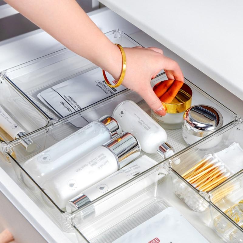 Delicate Bathroom Vanities Tray Organizers Functional Clear Organization Drawers Versatile Storage Solution for Home Use