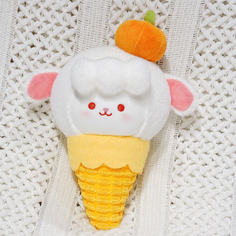 Adorable Sheep Ice Cream Plush Doll - Soothing Girly Toy Figure for Claw Machines 18 cm ~0.04 kg