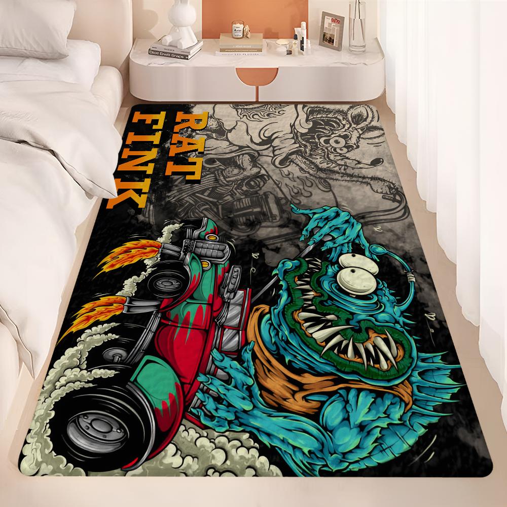 Fairy Tales of Rat Fink Cartoon Floor Mat Floor Mat Non-Slip Laundry Room Mat Laundry Decor Child Living Room Household Carpets