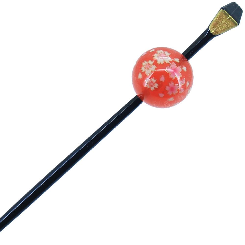 

Канзаши-заколка для волос в виде цветка сакуры с золотыми кончиками - Десять цветов, Акрил, Древний стиль для аксессуаров к ханьфу и кимоно