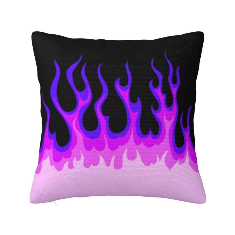Fashion Red Burning Fire Racing Flames Cushion Cover Velvet Throw Pillow Case for Car Square Pillowcase Bedroom Decoration
