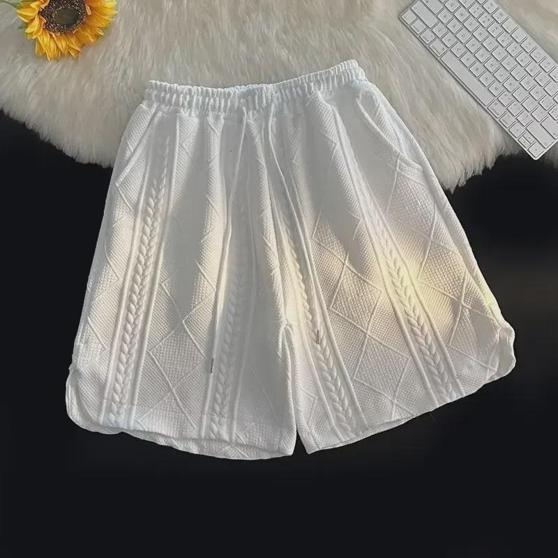 Men's Summer Waffle Polo Shirt & Shorts Set - Trendy, Loose-Fit Short-Sleeved Top and Pants Suit