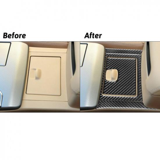 4Pcs Carbon Fiber Center Console Storage Box Cover Trim For Toyota Camry 2012-14