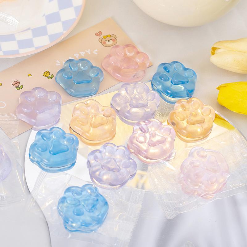 10ks Kawaii Kočičí Tlapky Mačkací Hračky Měkké Realistické Želé Třpytivé Kočičí Tlapky Průhledné Mačkací Hračky Dětské Dárky pro Dospělé